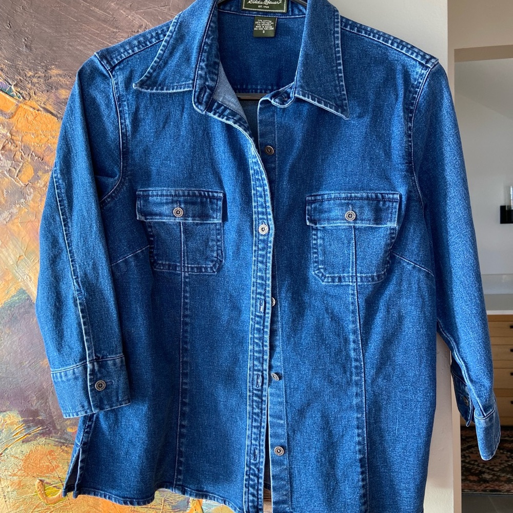 Eddie Bauer Denim Cotton Blend Shirt